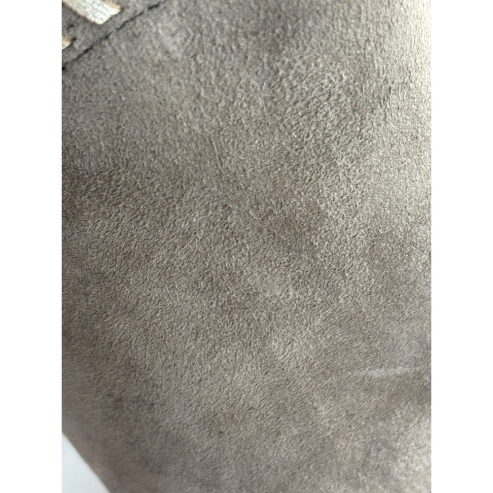 Lauren Ralph Lauren Bryna Suede Ankle Booties Whipstitch Taupe 6.5B Side Zipper - Picture 8 of 13